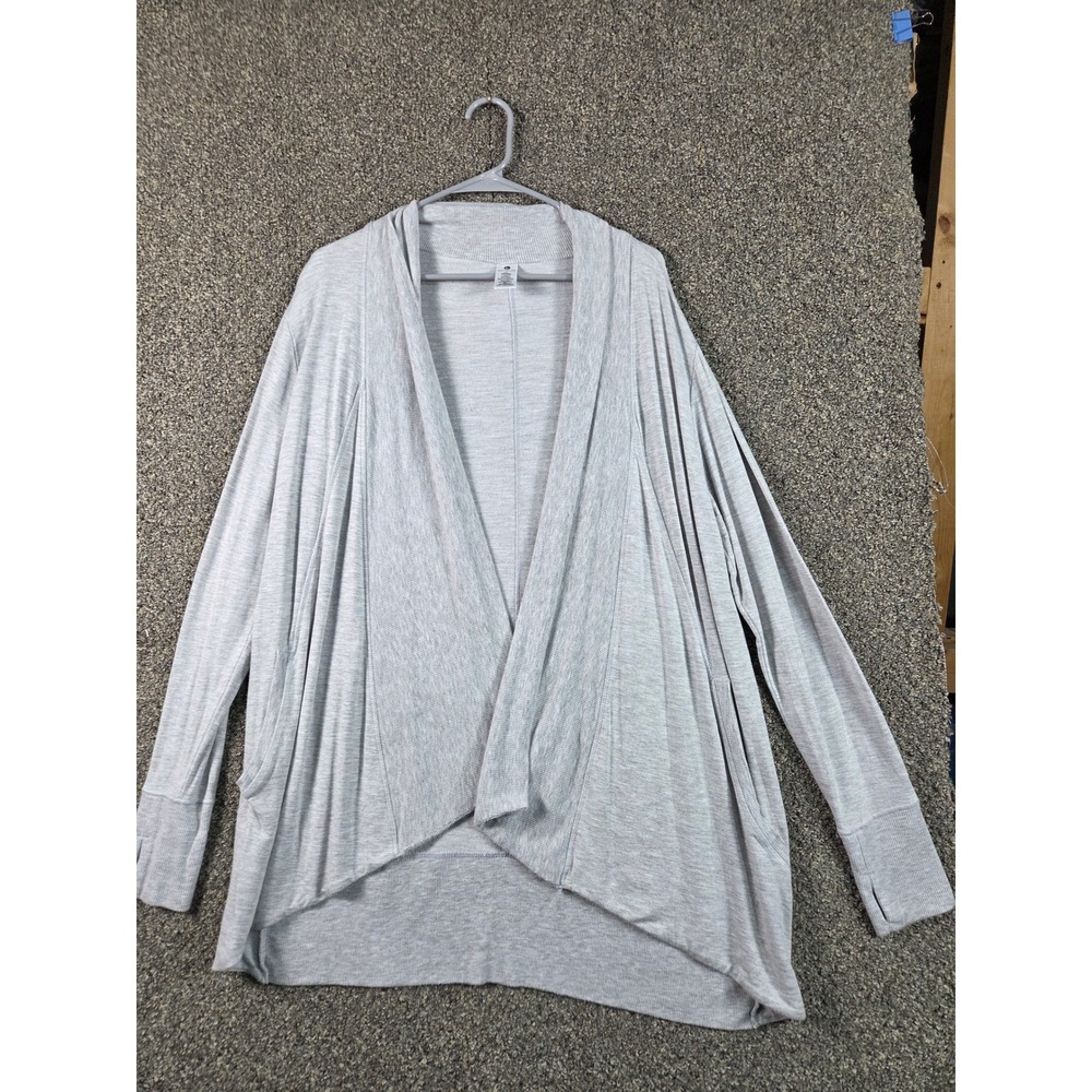 Active Life Cardigan Women Large Heather Grey‎ Excellent Modal Thumbhole Wrap